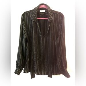 Iconic Yves St. Laurent 2022 Men’s Fall Black & Gold Shirt with tie